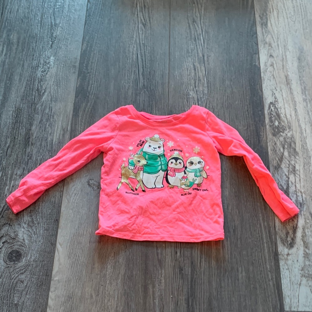 The Children's Place Bright Pink‎ Animal Friends Long Sleeve Tee